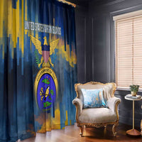 United States Virgin Islands Window Curtain with Blue Yellow Government Seal Design and Bald Eagle - Wonder Print Shop