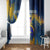 United States Virgin Islands Window Curtain with Blue Yellow Government Seal Design and Bald Eagle - Wonder Print Shop