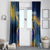 United States Virgin Islands Window Curtain with Blue Yellow Government Seal Design and Bald Eagle - Wonder Print Shop