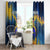 United States Virgin Islands Window Curtain with Blue Yellow Government Seal Design and Bald Eagle - Wonder Print Shop