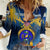 United States Virgin Islands Women Casual Shirt with Blue Yellow Government Seal Design and Bald Eagle - Wonder Print Shop