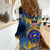 United States Virgin Islands Women Casual Shirt with Blue Yellow Government Seal Design and Bald Eagle - Wonder Print Shop