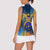 United States Virgin Islands Women Sleeveless Polo Shirt with Blue Yellow Government Seal Design and Bald Eagle - Wonder Print Shop