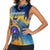 United States Virgin Islands Women Sleeveless Polo Shirt with Blue Yellow Government Seal Design and Bald Eagle - Wonder Print Shop