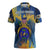 United States Virgin Islands Zipper Polo Shirt with Blue Yellow Government Seal Design and Bald Eagle - Wonder Print Shop