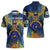 United States Virgin Islands Zipper Polo Shirt with Blue Yellow Government Seal Design and Bald Eagle - Wonder Print Shop