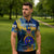United States Virgin Islands Zipper Polo Shirt with Blue Yellow Government Seal Design and Bald Eagle - Wonder Print Shop