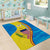 United States Virgin Islands Area Rug with Blue Yellow Wave Design and Island Map Bird - Wonder Print Shop