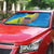 United States Virgin Islands Auto Sun Shade with Blue Yellow Wave Design and Island Map Bird - Wonder Print Shop