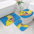 United States Virgin Islands Bathroom Set with Blue Yellow Wave Design and Island Map Bird - Wonder Print Shop