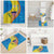 United States Virgin Islands Bathroom Set with Blue Yellow Wave Design and Island Map Bird - Wonder Print Shop