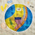 United States Virgin Islands Beach Blanket with Blue Yellow Wave Design and Island Map Bird - Wonder Print Shop