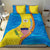 United States Virgin Islands Bedding Set with Blue Yellow Wave Design and Island Map Bird - Wonder Print Shop