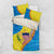 United States Virgin Islands Bedding Set with Blue Yellow Wave Design and Island Map Bird - Wonder Print Shop