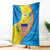 United States Virgin Islands Blanket with Blue Yellow Wave Design and Island Map Bird - Wonder Print Shop
