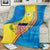 United States Virgin Islands Blanket with Blue Yellow Wave Design and Island Map Bird - Wonder Print Shop
