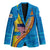 United States Virgin Islands Blazer with Blue Yellow Wave Design and Island Map Bird - Wonder Print Shop