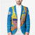 United States Virgin Islands Blazer with Blue Yellow Wave Design and Island Map Bird - Wonder Print Shop