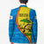 United States Virgin Islands Blazer with Blue Yellow Wave Design and Island Map Bird - Wonder Print Shop