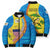 United States Virgin Islands Bomber Puffer Jacket with Blue Yellow Wave Design and Island Map Bird - Wonder Print Shop