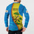 United States Virgin Islands Button Sweatshirt with Blue Yellow Wave Design and Island Map Bird - Wonder Print Shop