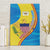 United States Virgin Islands Canvas Wall Art with Blue Yellow Wave Design and Island Map Bird - Wonder Print Shop