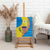 United States Virgin Islands Canvas Wall Art with Blue Yellow Wave Design and Island Map Bird - Wonder Print Shop
