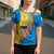 United States Virgin Islands Cross Shoulder Shirt with Blue Yellow Wave Design and Island Map Bird - Wonder Print Shop