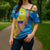 United States Virgin Islands Cross Shoulder Shirt with Blue Yellow Wave Design and Island Map Bird - Wonder Print Shop