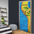 United States Virgin Islands Door Cover with Blue Yellow Wave Design and Island Map Bird - Wonder Print Shop
