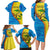 United States Virgin Islands Family Matching Long Sleeve Bodycon Dress and Hawaiian Shirt with Blue Yellow Wave Design and Island Map Bird - Wonder Print Shop