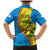 United States Virgin Islands Family Matching Mermaid Dress and Hawaiian Shirt with Blue Yellow Wave Design and Island Map Bird - Wonder Print Shop