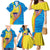 United States Virgin Islands Family Matching Mermaid Dress and Hawaiian Shirt with Blue Yellow Wave Design and Island Map Bird - Wonder Print Shop