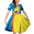 United States Virgin Islands Family Matching Off Shoulder Short Dress and Hawaiian Shirt with Blue Yellow Wave Design and Island Map Bird - Wonder Print Shop