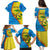 United States Virgin Islands Family Matching Puletasi and Hawaiian Shirt with Blue Yellow Wave Design and Island Map Bird - Wonder Print Shop