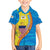 United States Virgin Islands Family Matching Puletasi and Hawaiian Shirt with Blue Yellow Wave Design and Island Map Bird - Wonder Print Shop
