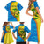 United States Virgin Islands Family Matching Short Sleeve Bodycon Dress and Hawaiian Shirt with Blue Yellow Wave Design and Island Map Bird - Wonder Print Shop