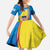 United States Virgin Islands Family Matching Summer Maxi Dress and Hawaiian Shirt with Blue Yellow Wave Design and Island Map Bird - Wonder Print Shop
