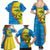United States Virgin Islands Family Matching Summer Maxi Dress and Hawaiian Shirt with Blue Yellow Wave Design and Island Map Bird - Wonder Print Shop