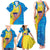 United States Virgin Islands Family Matching Tank Maxi Dress and Hawaiian Shirt with Blue Yellow Wave Design and Island Map Bird - Wonder Print Shop