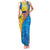 United States Virgin Islands Family Matching Tank Maxi Dress and Hawaiian Shirt with Blue Yellow Wave Design and Island Map Bird - Wonder Print Shop