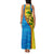 United States Virgin Islands Family Matching Tank Maxi Dress and Hawaiian Shirt with Blue Yellow Wave Design and Island Map Bird - Wonder Print Shop