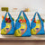 United States Virgin Islands Grocery Bag with Blue Yellow Wave Design and Island Map Bird - Wonder Print Shop