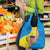 United States Virgin Islands Grocery Bag with Blue Yellow Wave Design and Island Map Bird - Wonder Print Shop