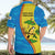 United States Virgin Islands Hawaiian Shirt with Blue Yellow Wave Design and Island Map Bird - Wonder Print Shop