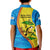 United States Virgin Islands Kid Polo Shirt with Blue Yellow Wave Design and Island Map Bird - Wonder Print Shop