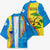 United States Virgin Islands Kimono with Blue Yellow Wave Design and Island Map Bird - Wonder Print Shop
