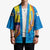 United States Virgin Islands Kimono with Blue Yellow Wave Design and Island Map Bird - Wonder Print Shop