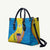 United States Virgin Islands Leather Bag with Blue Yellow Wave Design and Island Map Bird - Wonder Print Shop