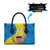 United States Virgin Islands Leather Bag with Blue Yellow Wave Design and Island Map Bird - Wonder Print Shop
